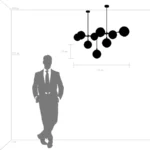 813191 Люстра GLOBO 9х40W E14 electroplating bronze/white — изображение 9