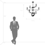 733287 Люстра RAGNO 8х40W E14 ЧЕРНЫЙ МАТОВЫЙ — изображение 7