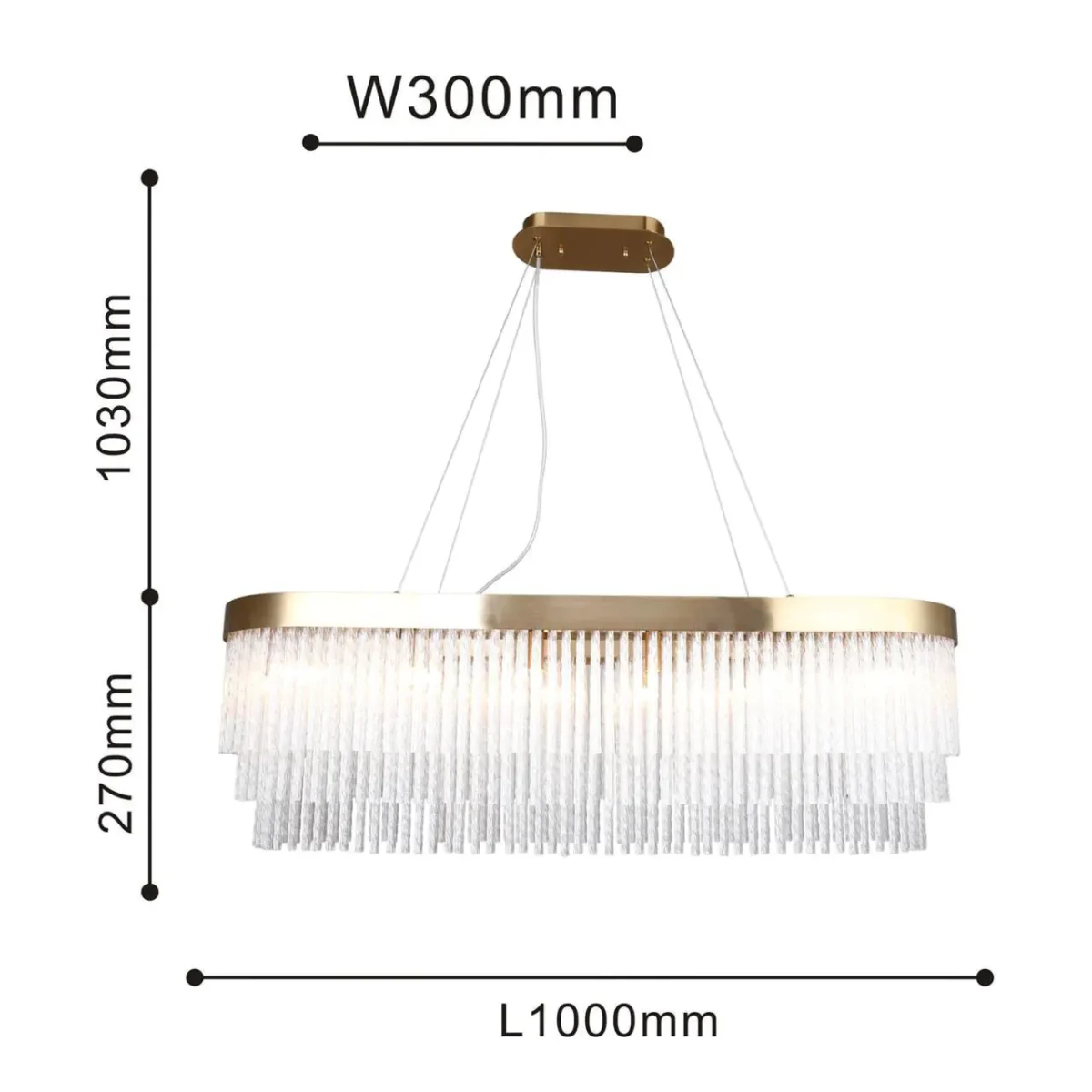4189-14P, подвесная люстра, L1000xW300xH350/1300, 14xG9x40W, excluded — изображение 3