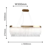 4189-14P, подвесная люстра, L1000xW300xH350/1300, 14xG9x40W, excluded — изображение 3