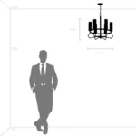 723065 Люстра FLUME 6х40W E14 ЧЕРНЫЙ МАТОВЫЙ/НИКЕЛЬ — изображение 2