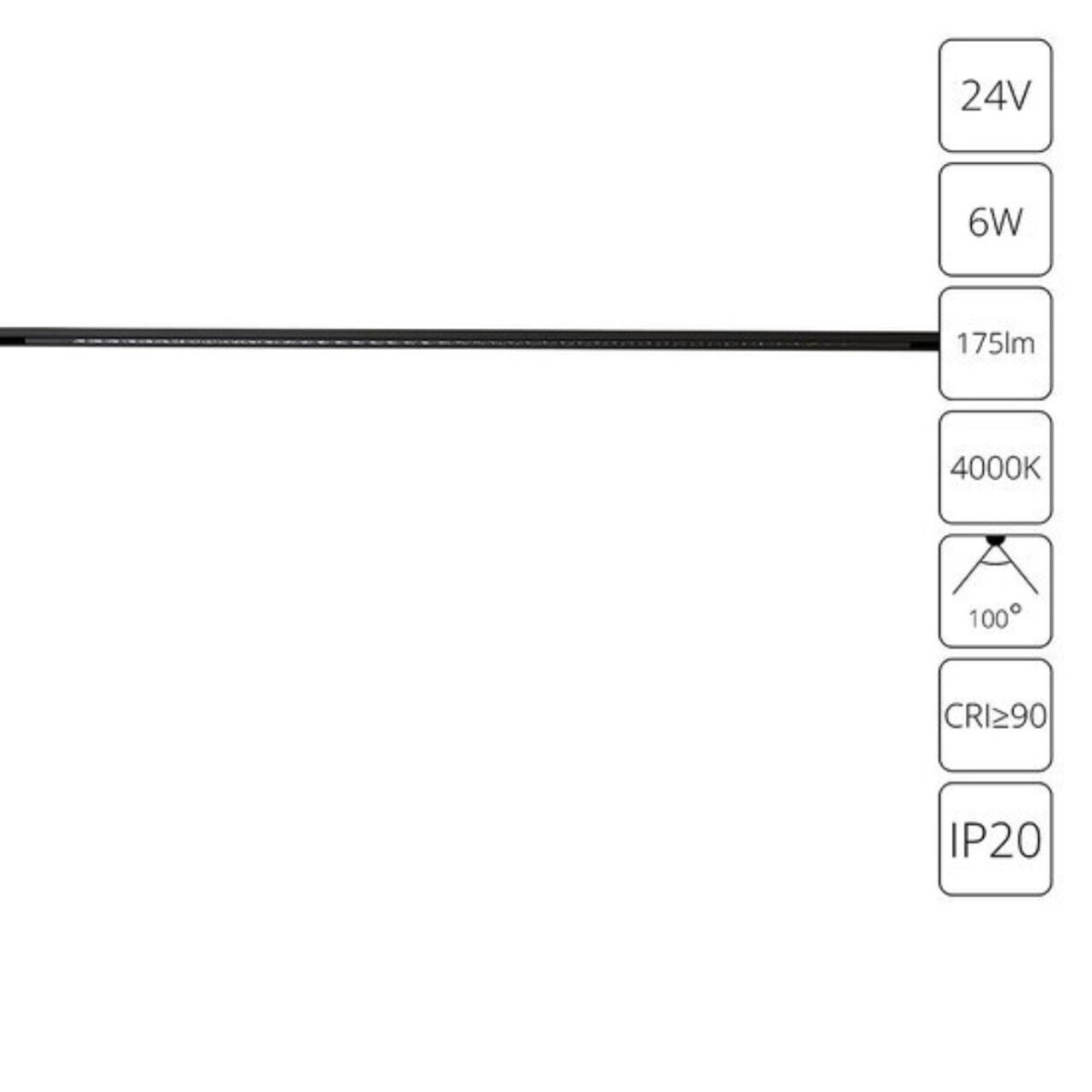 A6230PL-1BK СВЕТИЛЬНИК ТРЕКОВЫЙ ДЛЯ МАГНИТНОГО ШИНОПРОВОДА PRESTO 24В 6Вт 175лм 4000К 90+ 100° — изображение 1