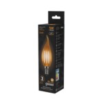 104801005 Лампа Gauss LED Filament Свеча на ветру E14 5W 400lm 2700K Golden 1/10/50 — изображение 3