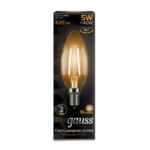 103801105 Лампа Gauss LED Filament Свеча E14 5W 420lm 2700К 1/10/50 — изображение 3