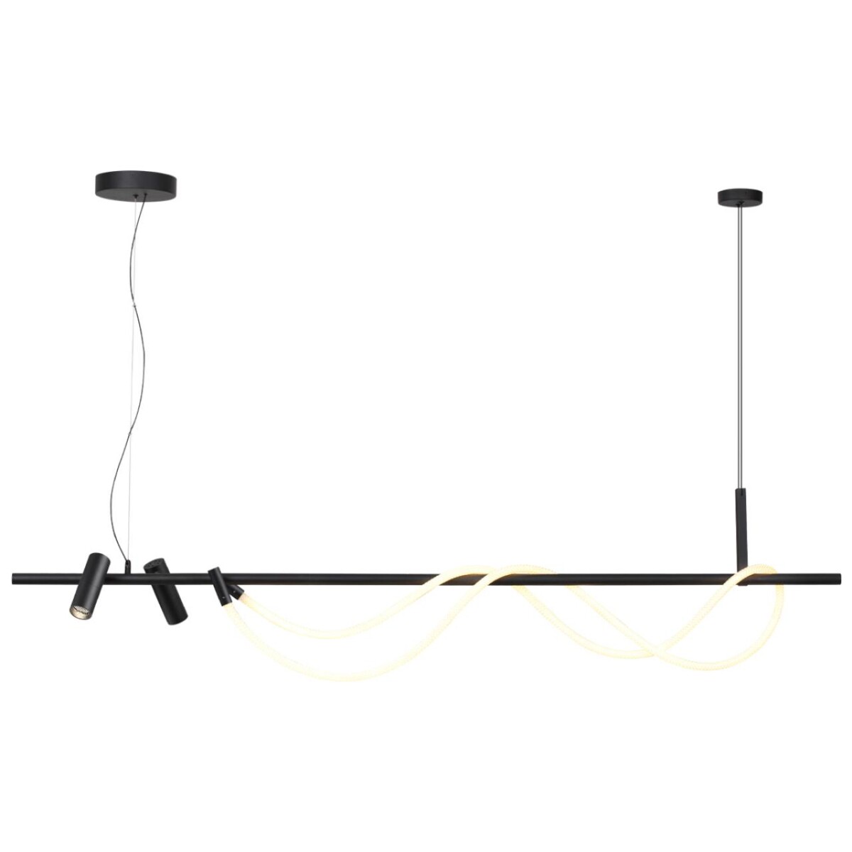 4391/40L HIGHTECH ODL24 301 черный/металл/канат Подвесной св-к с раздельн. вкл IP20 LED 40W 1580Лм 4000K CORDA — изображение 4