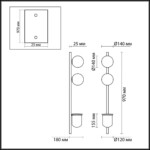 4681/2WA WALLI ODL20 463 черный/белый Настенный светильник E14 2*40W 220V FLOWER — изображение 2