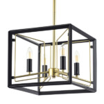 713447 Люстра REGOLO 4х40W E14 ЧЕРНЫЙ МАТОВЫЙ/ЗОЛОТО — изображение 5