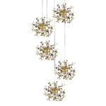 L5PR721132 Подвес пятерной круглый EXTRA 5x3x5W(led) G9  (721132 - 5 + 572152 -1) ЗОЛОТО — изображение 4