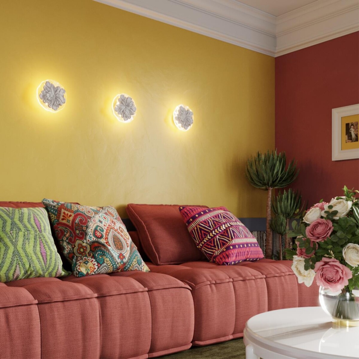 6614/8WL HIGHTECH ODL24 431 белый/гипс/акрил/прозр. стекло Настенный светильник IP20 LED 8W 3000K 220V FIORE — изображение 1