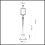 4961/1F NATURE ODL22 703 темно-коричневый/стекло Ландшафтный светильник 107см E27 1*60W IP44 MAVRET — изображение 3