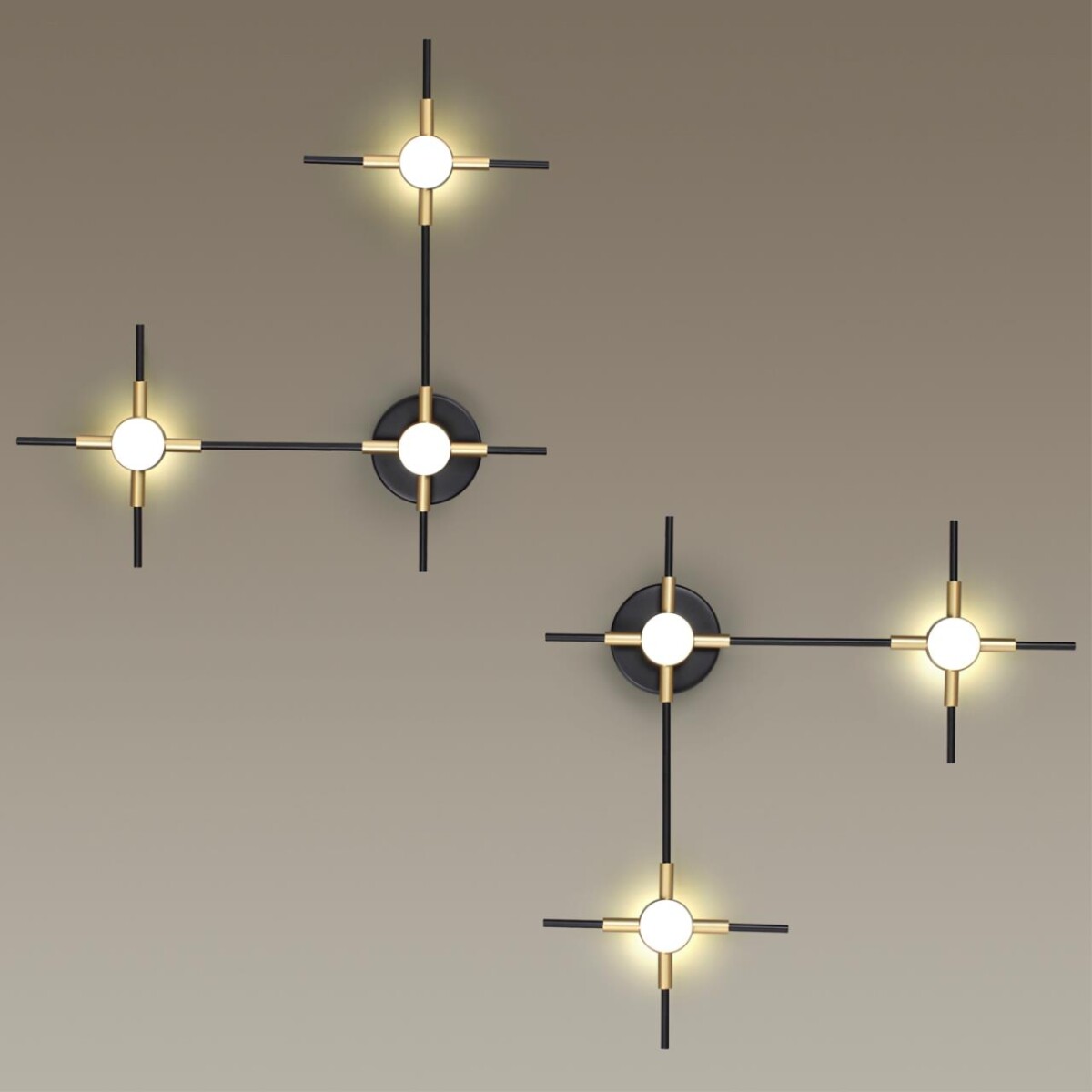 3906/9WL L-VISION ODL21 307 черн/золот/металл Настен. cветильник IP20 LED 9WL 720Лм 4000К COSTELLA — изображение 2