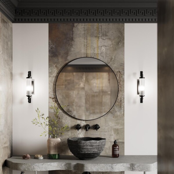 4941/1W DROPS ODL22 507 черный/прозрачный/стекло Настенный светильник с выкл. E14 1*40W IP44 TOLERO