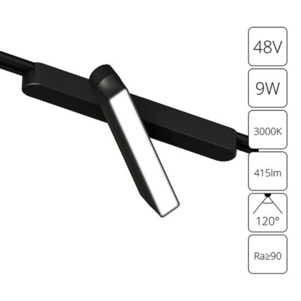 A1160PL-1BK СВЕТИЛЬНИК ПОТОЛОЧНЫЙ RAPID 48В 9Вт 416лм 3000К 90+ 120°