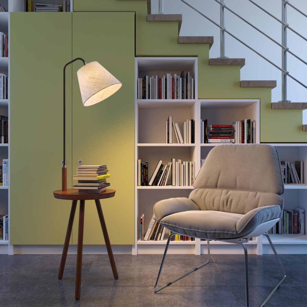 4666/1F HALL ODL20 541 темное дерево/рогожка Торшер E27 1*60W 220V KALDA — изображение 1