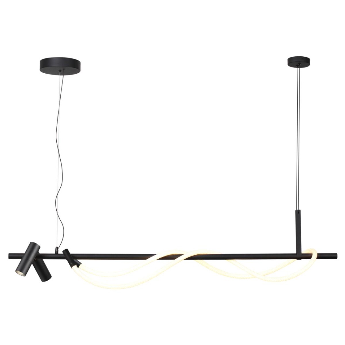 4391/30L HIGHTECH ODL24 301 черный/металл/канат Подвесной св-к с раздельн. вкл IP20 LED 30W 1200Лм 4000K CORDA — изображение 3