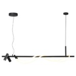 4391/30L HIGHTECH ODL24 301 черный/металл/канат Подвесной св-к с раздельн. вкл IP20 LED 30W 1200Лм 4000K CORDA — изображение 3