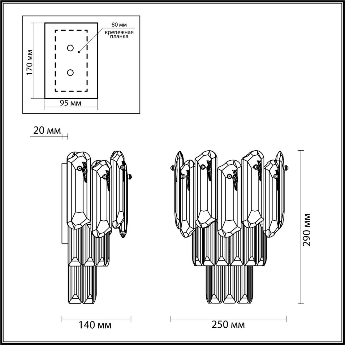5069/2W HALL ODL24 603 золото/прозрачный/металл/хрусталь Бра E14 2*40W BULLON — изображение 1