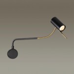 4382/1W HIGHTECH ODL23 455 черный/античная бронза/металл Настенный св-к выкл. на плафоне IP20 LED GU10 10W GIGI — изображение 3