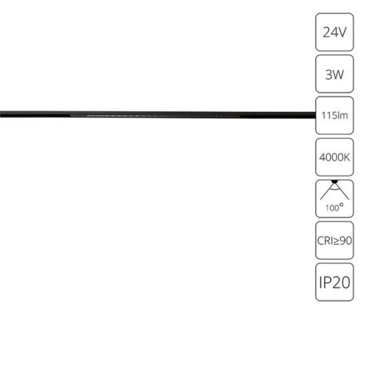 A6229PL-1BK СВЕТИЛЬНИК ТРЕКОВЫЙ ДЛЯ МАГНИТНОГО ШИНОПРОВОДА PRESTO 24В 3Вт 115лм 4000К 90+ 100° — изображение 1