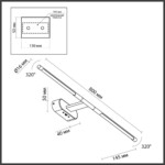 6634/9WL HIGHTECH ODL24 483 металл/черный/акрил Настенный светильник IP20 LED 8W 3000K/3800K/5100K (перекл ч/з тумблер) 220V ALEDO