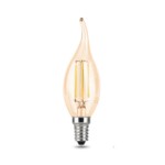 104801005 Лампа Gauss LED Filament Свеча на ветру E14 5W 400lm 2700K Golden 1/10/50 — изображение 2