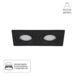 A2168PL-2BK  Светильник потолочный встраиваемый TARF для MR16 173x92x24мм черный IP20 монтаж 160x80мм