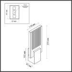 4363/5WL HIGHTECH ODL23 433 хром полированный/металл/стекло Настенный св-к IP20 LED 5W 261Лм 3000K RICCI