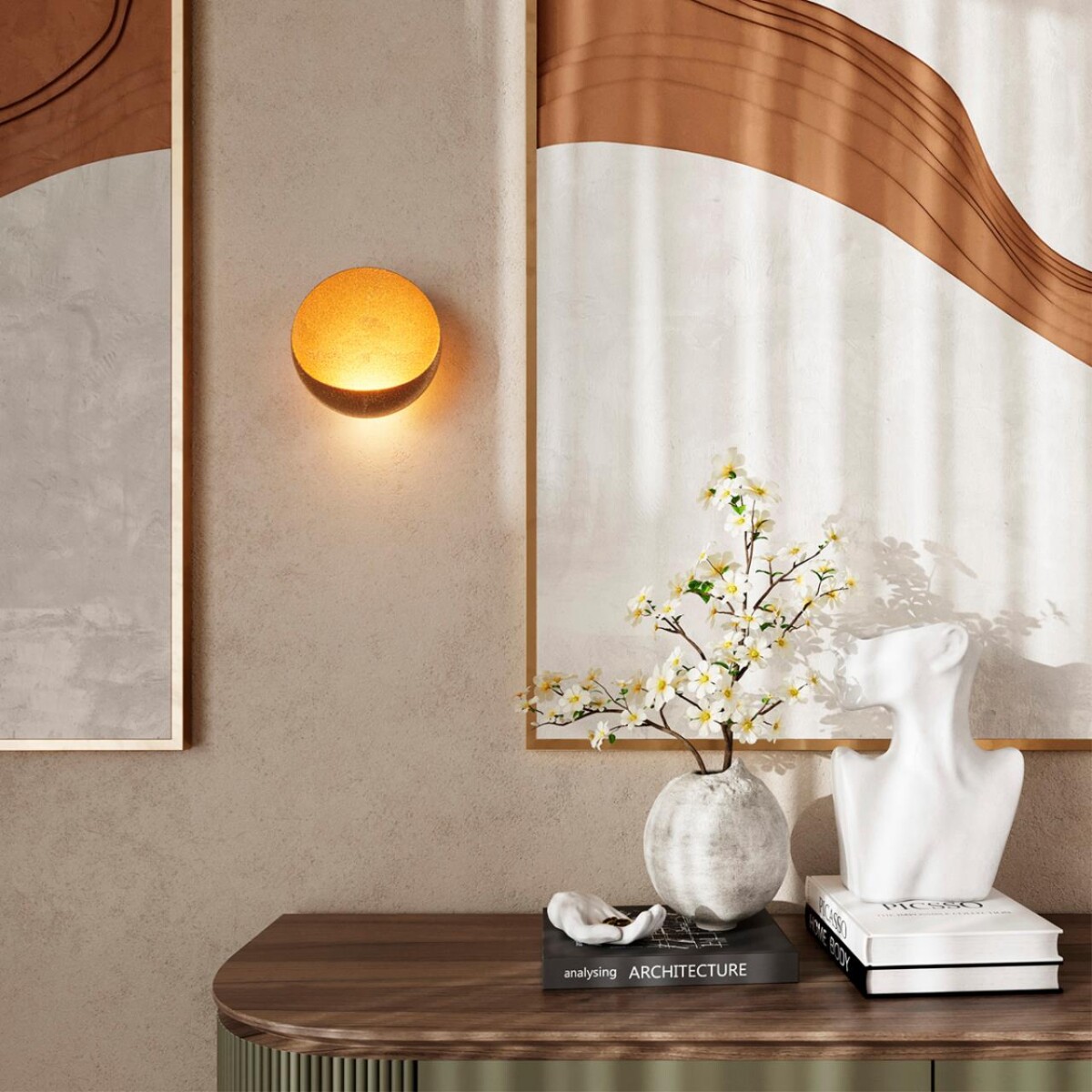 7004/7WL HIGHTECH ODL25 297 Настенный светильник золотой ice crack/акрил IP44 LED 7W Лм 3000K CRI > 90 VELA — изображение 2