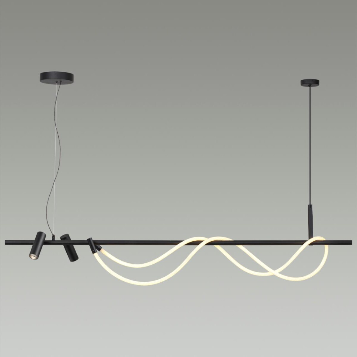 4391/40L HIGHTECH ODL24 301 черный/металл/канат Подвесной св-к с раздельн. вкл IP20 LED 40W 1580Лм 4000K CORDA — изображение 5