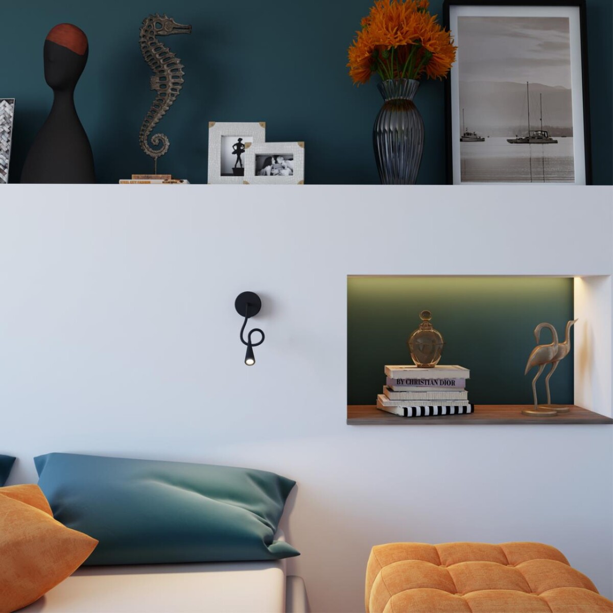 4254/3WL HIGHTECH ODL21 475 черн/металл Настен.светильник выкл на базе IP20 LED 3W 263Лм 3000K ODDS — изображение 1