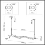 4391/40L HIGHTECH ODL24 301 черный/металл/канат Подвесной св-к с раздельн. вкл IP20 LED 40W 1580Лм 4000K CORDA — изображение 3