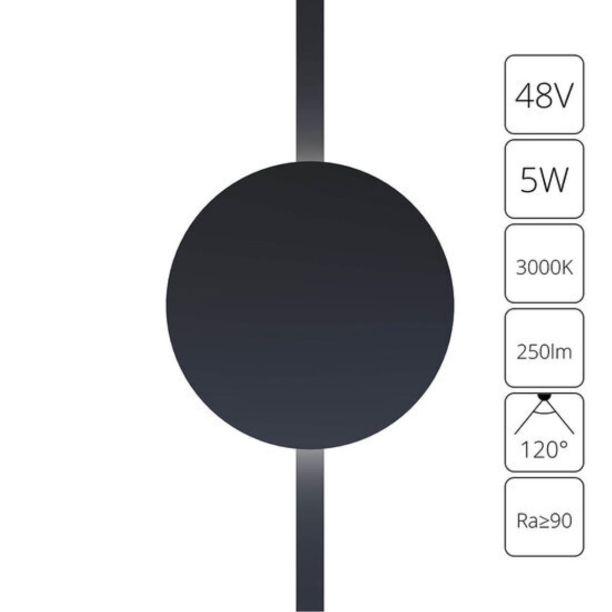 6f6c1ea1de4c92fa69f293bea92d74aa A1163PL-1BK СВЕТИЛЬНИК НАСТЕННЫЙ RAPID 48В 5Вт 250лм 3000К 90+ 120° — изображение 1