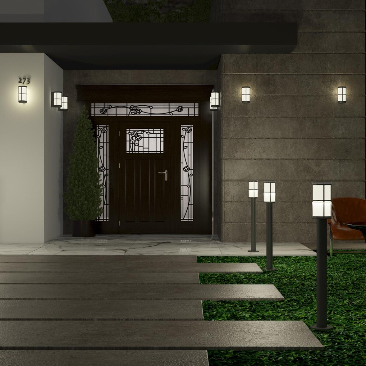 370776 STREET NT21 358  Светильник ландшафтный IP54 E27 18W 220-240V ZEBRA — изображение 1