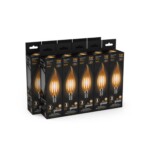 104801005 Лампа Gauss LED Filament Свеча на ветру E14 5W 400lm 2700K Golden 1/10/50 — изображение 5