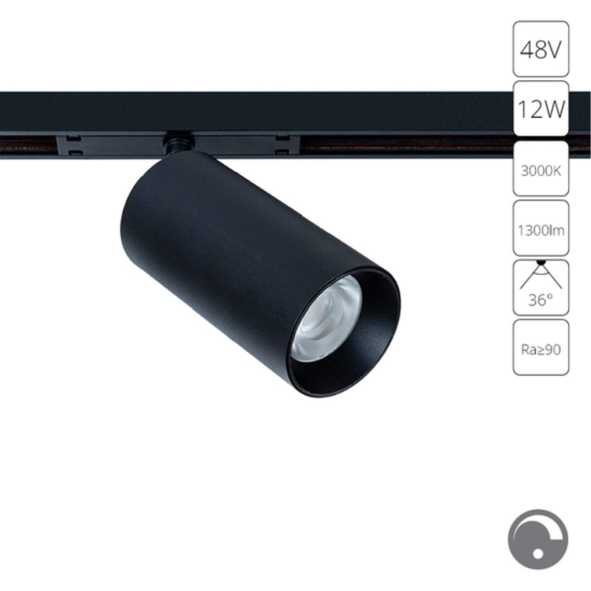 794c97e51d3718e2647a1035b78eb9e1 A7491PL-1BK СВЕТИЛЬНИК ПОТОЛОЧНЫЙ OPTIMA 48В 12Вт 1300Лм 3000К 90+ 36° диммирование 0/1-10В — изображение 1