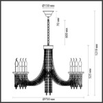 5063/8 CLASSIC ODL24 625 золото/прозрачный/металл/хрусталь Люстра E14 8*40W CAPEL — изображение 2