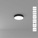 A6635PL-1BK СВЕТИЛЬНИК ПОТОЛОЧНЫЙ FADO 220В 300мм 36Вт 3700Лм 4000К 90+ 110°