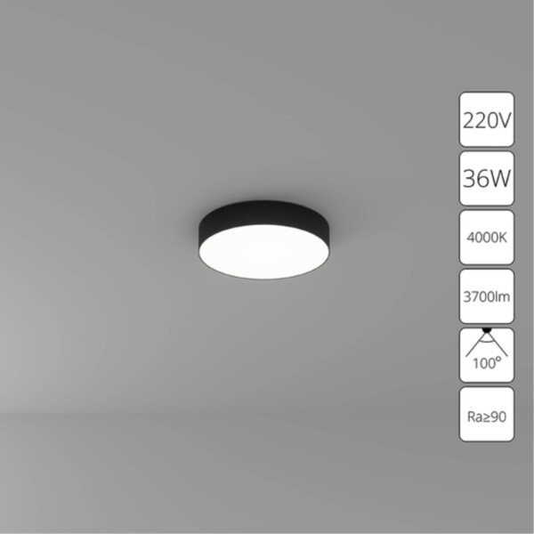 A6635PL-1BK СВЕТИЛЬНИК ПОТОЛОЧНЫЙ FADO 220В 300мм 36Вт 3700Лм 4000К 90+ 110°