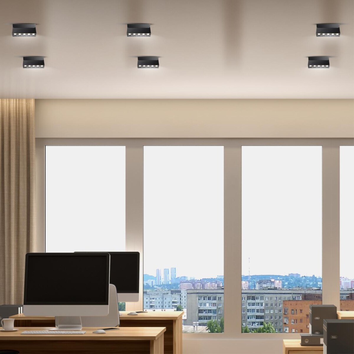 358323 OVER NT19 380 черный Светильник накладной IP33 LED 4000К 13W 110-265V EOS — изображение 1