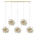 L5PL721132 Подвес пятерной линейный EXTRA 5x3x5W(led) G9  (721132 - 5 + 572162 -1) ЗОЛОТО