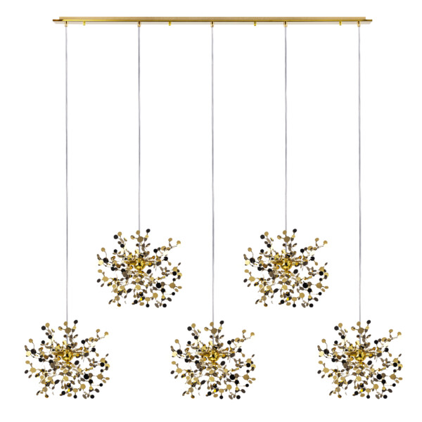 L5PL721132 Подвес пятерной линейный EXTRA 5x3x5W(led) G9  (721132 - 5 + 572162 -1) ЗОЛОТО