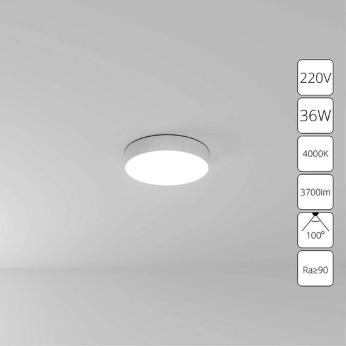 8fe6fa7202a76f2e4cb031132d4a1598 A6635PL-1WH СВЕТИЛЬНИК ПОТОЛОЧНЫЙ FADO 220В 300мм 36Вт 3700Лм 4000К 90+ 110° — изображение 1