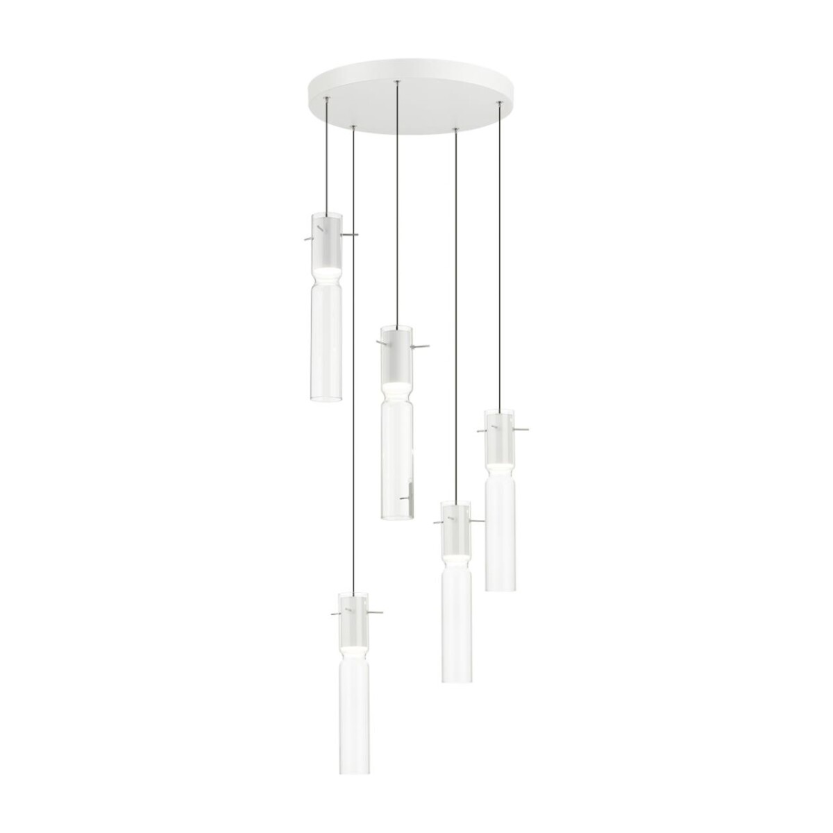 5058/25LB PENDANT ODL24 385 белый/прозрачный/металл/стекло Люстра каскадная LED 5*5W 3000K SCROW — изображение 1