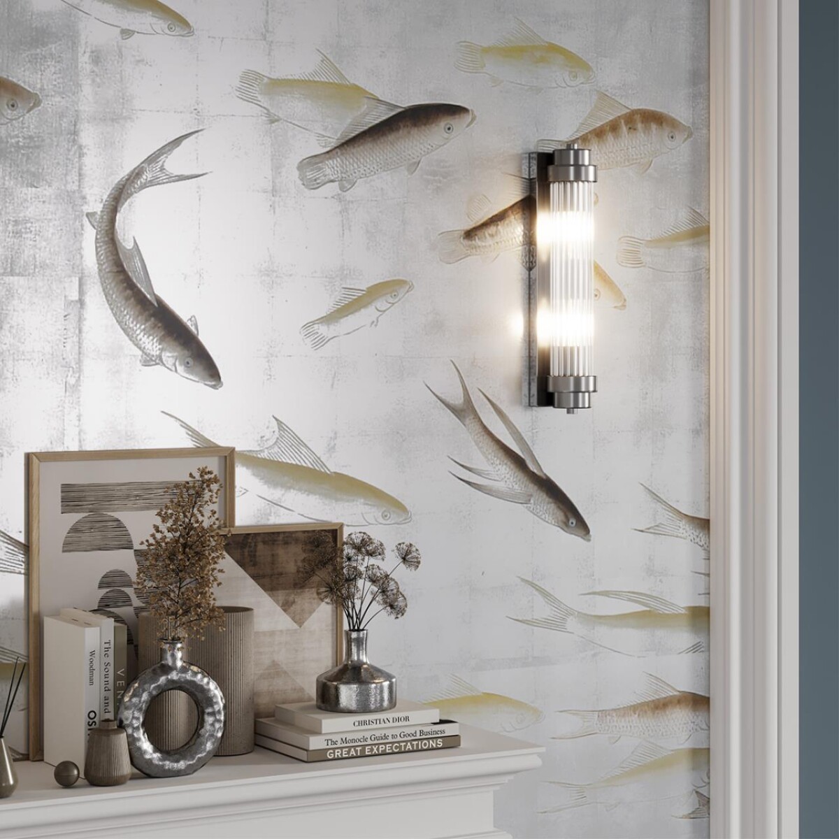 97e0b6b509185f912d5023722724f6be 4823/2W WALLI ODL21 467 никель/прозрачный Настенный светильник E14 2*40W LORDI — изображение 1