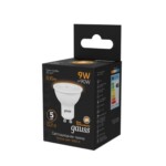 101506109 Лампа Gauss MR16 9W 830lm 3000K GU10 LED 1/10/100 — изображение 3