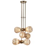 5402/6 MODERN ODL_EX23 000 золотой/янтарный/металл/стекло Подвес E14 6*40W ELICA — изображение 2