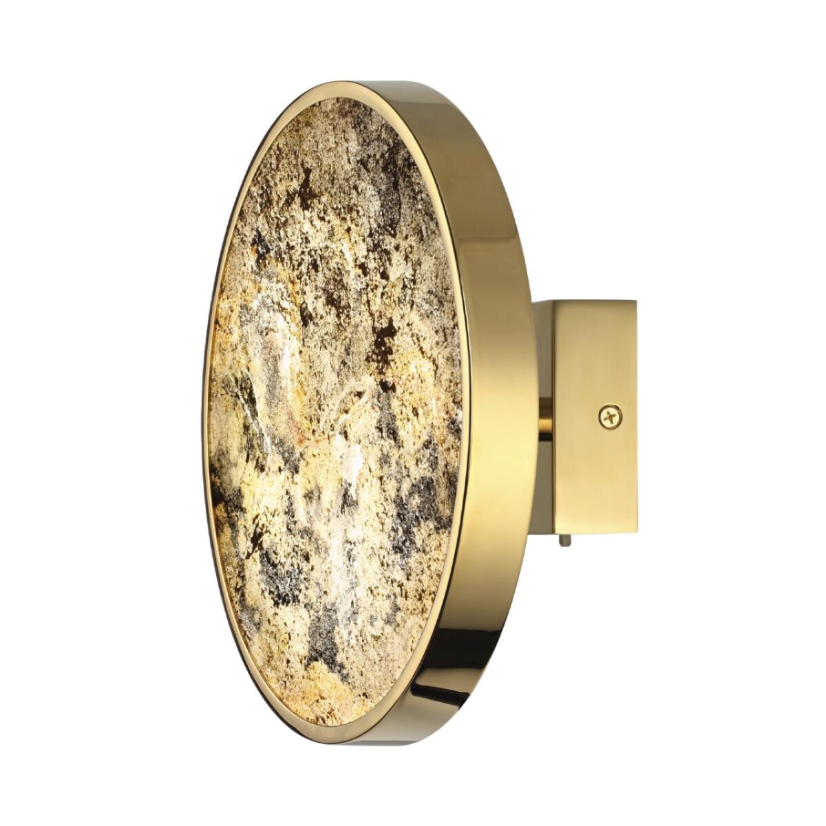 5079/15WL L-VISION ODL24 209 зол./серо-бежевый/металл/натур.камень/акрил Настенн.светильн. с переключ.цветов.темпер. LED 15W 3000К/4000K/6000K BERGI — изображение 1