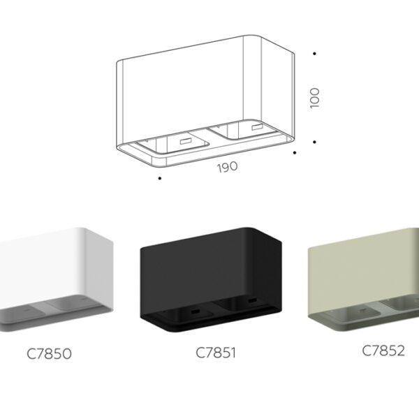 C7852 SGR серый песок 190*95*H100mm MR16 GU5.3