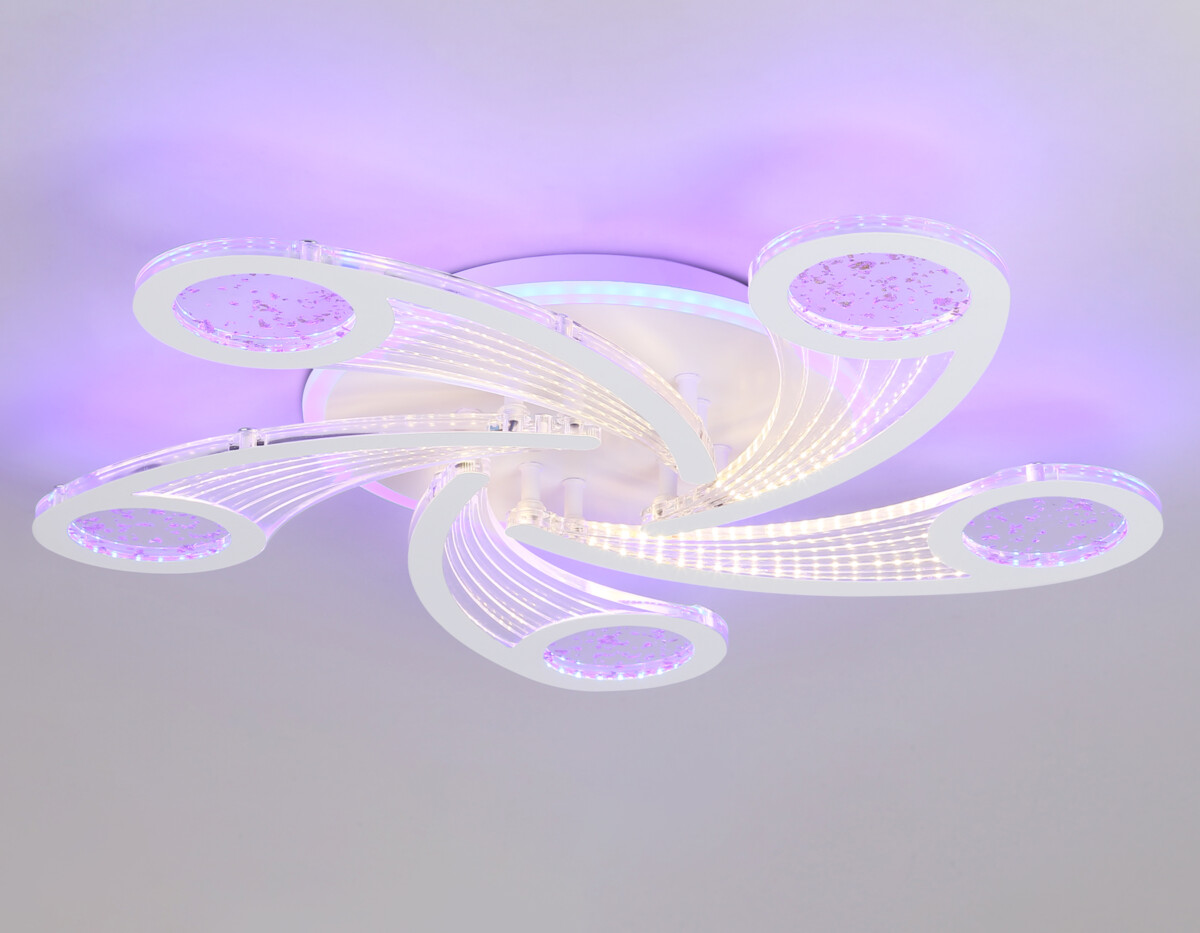 FA4476/5 WH белый 98W 3000K+BL/4200K+PU/3000K+6400K D620*75 (ПДУ ИК) — изображение 6