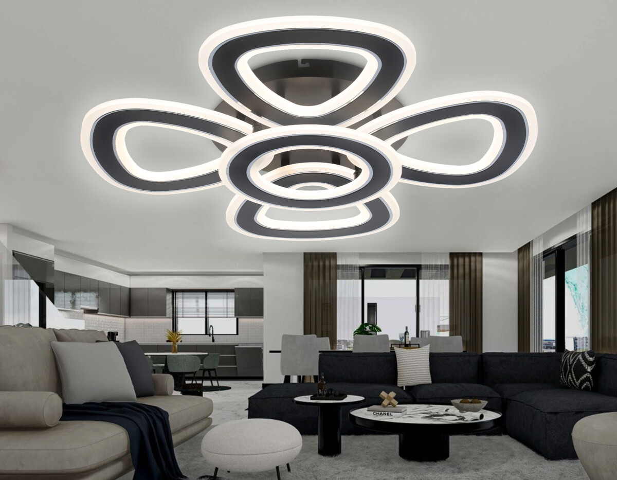 FA8926_inside FA8926/4+1 BK/CH черный/хром 163W 3000K-6400K 590*590*120 (ПДУ РАДИО 2.4G) — изображение 1